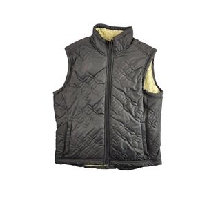 NorthCrest Classic Women's Quilted Sherpa Lined Vest Black Size L 14 16